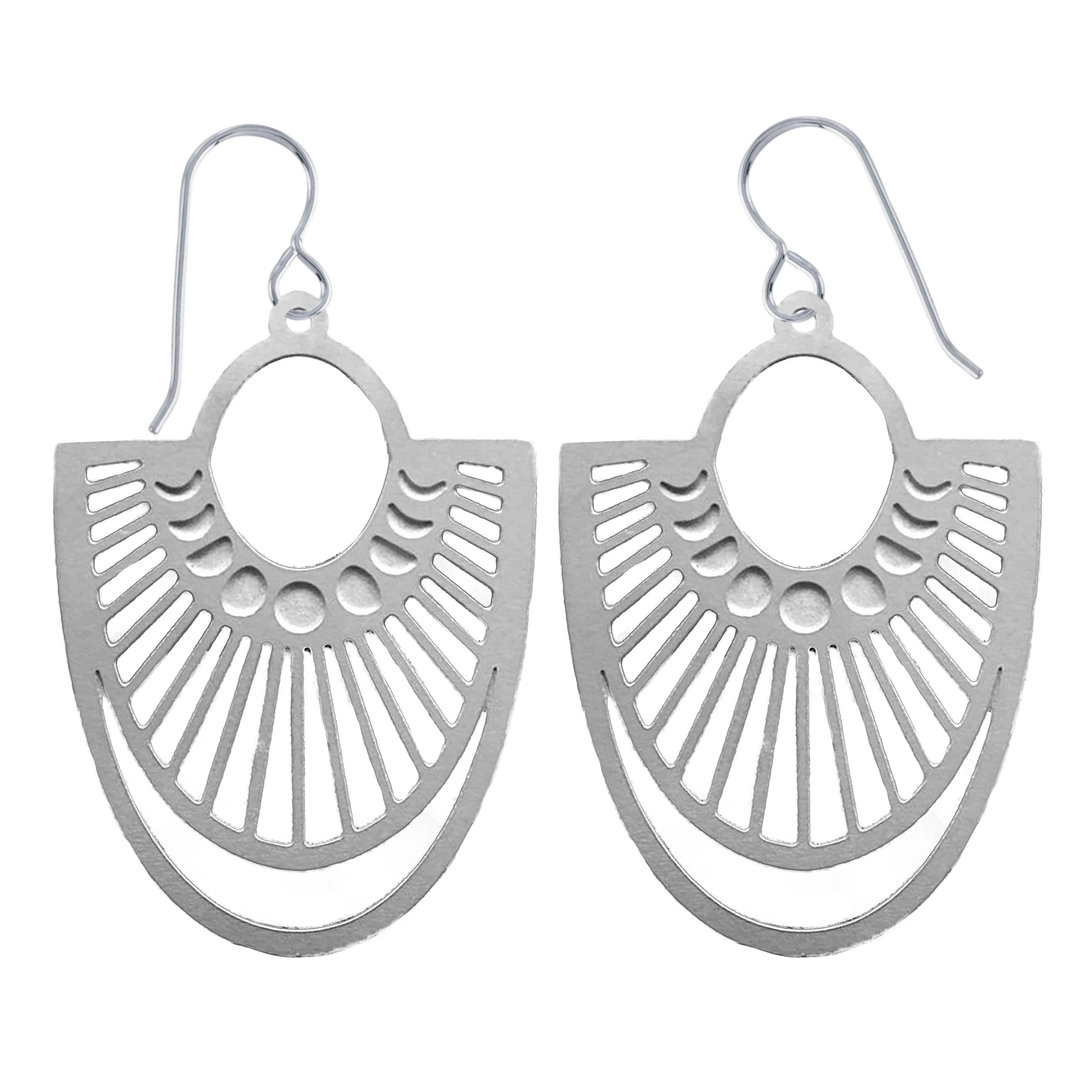 Moon Phase Fan Earrings - Melanie Golden Jewelry - dangle earrings, earrings