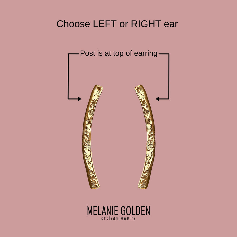Raw Silk Cartilage Bar Earring | 14K Gold Fill - Melanie Golden Jewelry - _badge_bestseller, bestseller, cartilage earrings, earrings, piercings