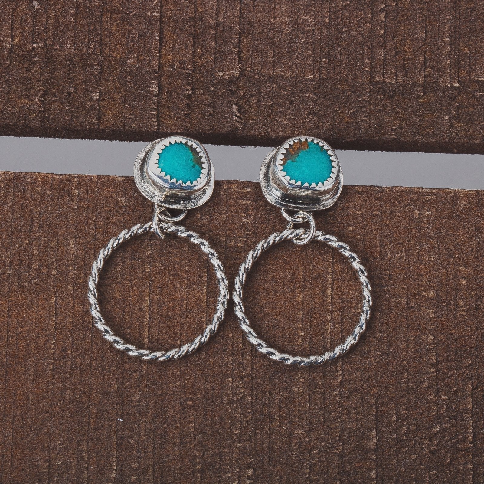 Lilah Earrings | Blue Kingman Turquoise - Melanie Golden Jewelry - dangle earrings, earrings, Fourth of July, stud, stud earrings