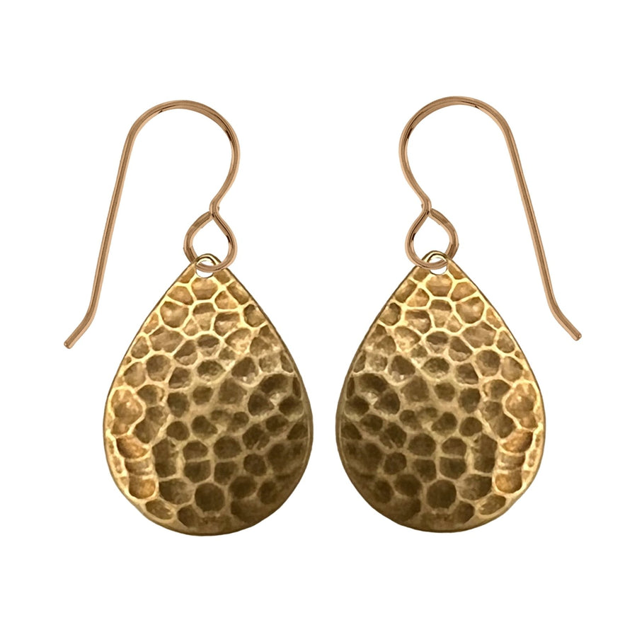 Oxidized Brass Hammered Dangle Earrings - Melanie Golden Jewelry - dangle earrings, earrings