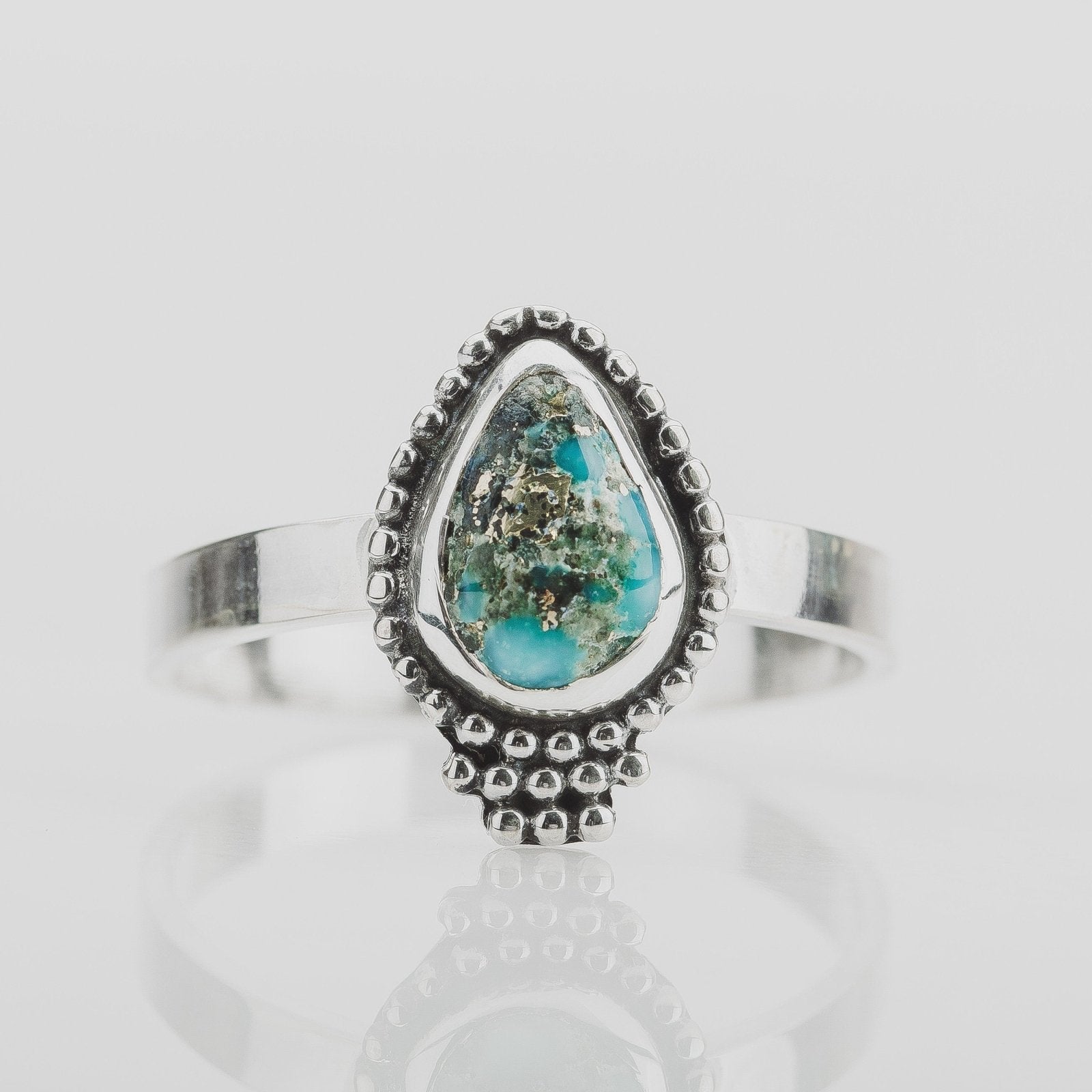 Size 10 White Water Turquoise Gemstone Ring - Melanie Golden Jewelry - gemstone rings, rings