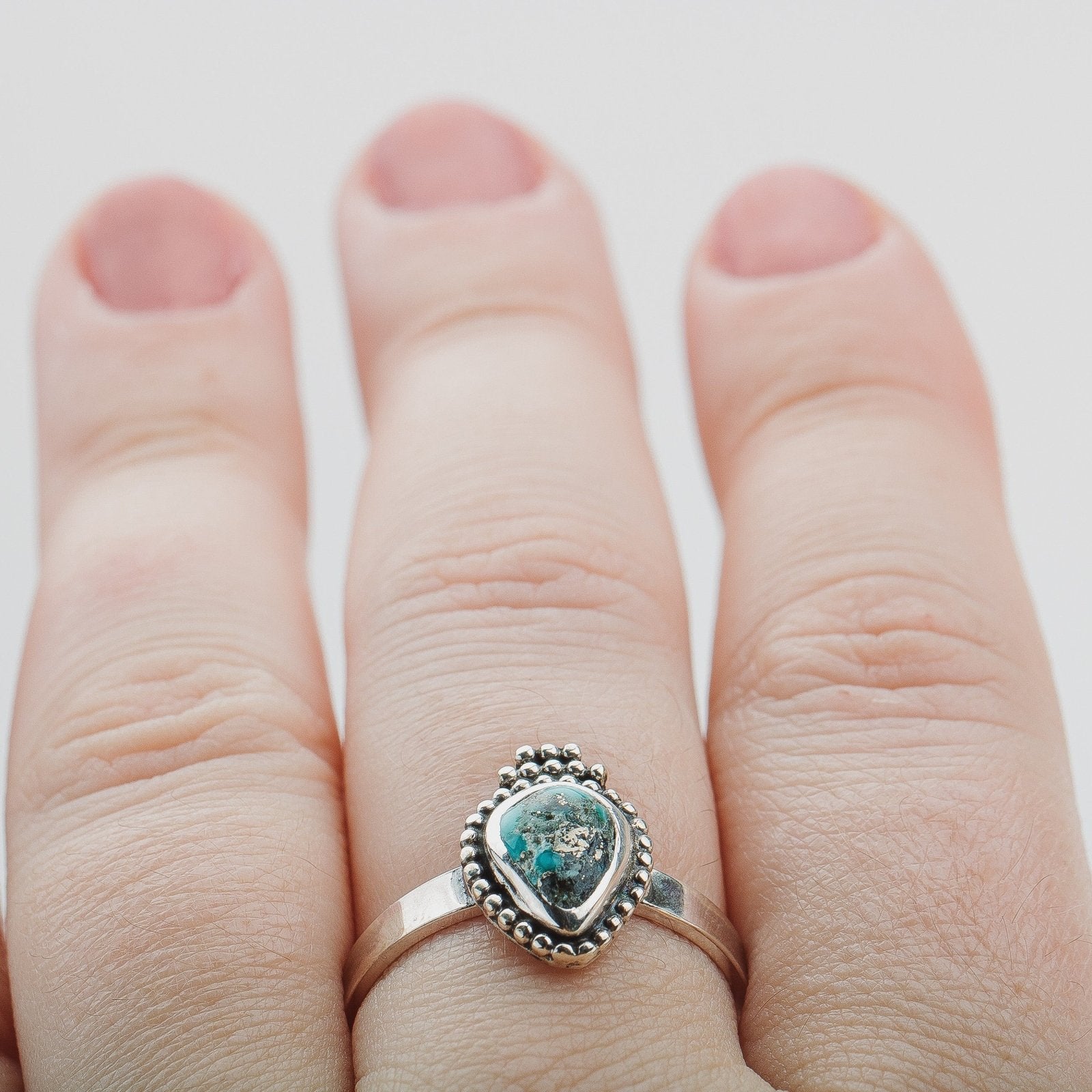 Size 10 White Water Turquoise Gemstone Ring - Melanie Golden Jewelry - gemstone rings, rings