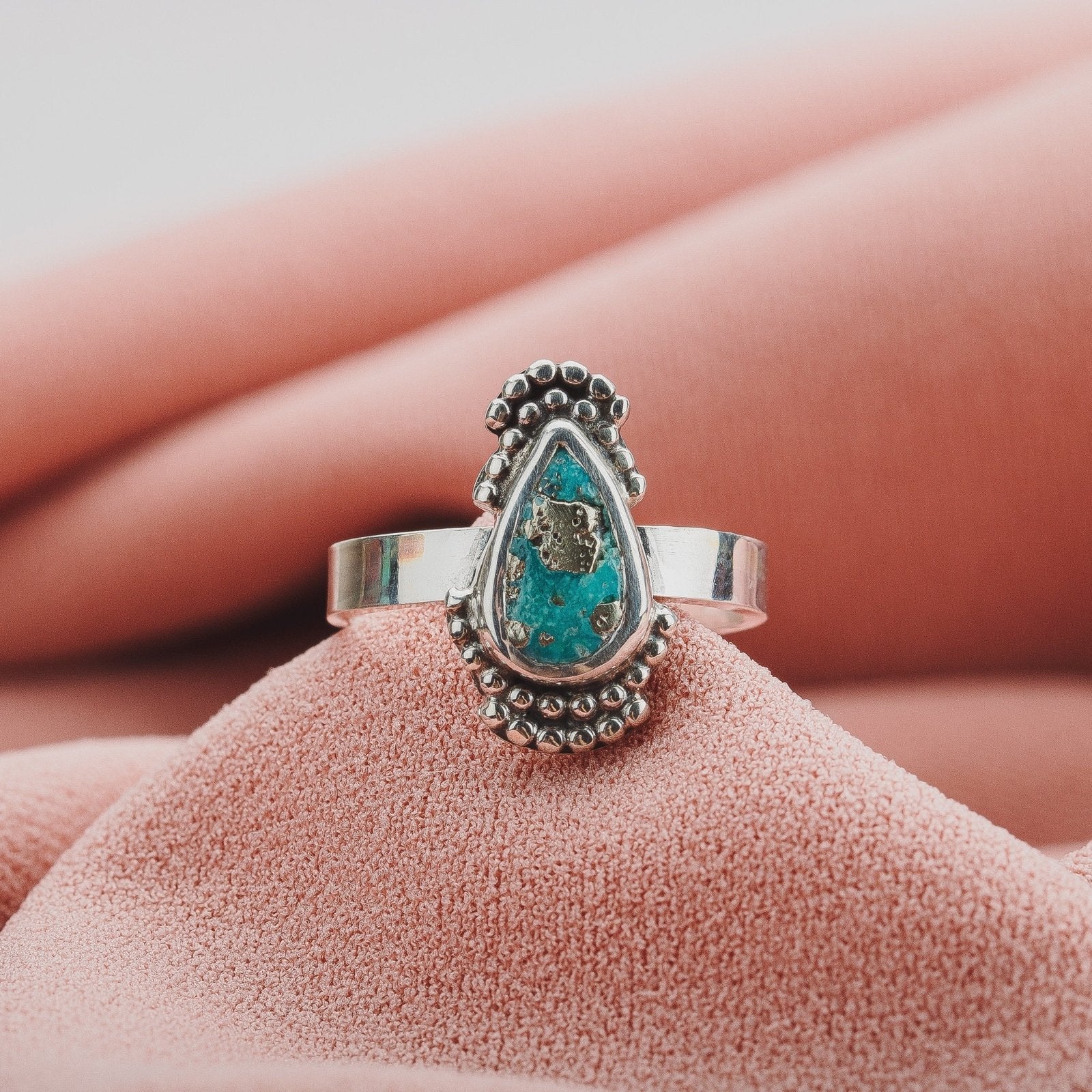 Size 5 White Water Turquoise Gemstone Ring - Melanie Golden Jewelry - gemstone rings, rings