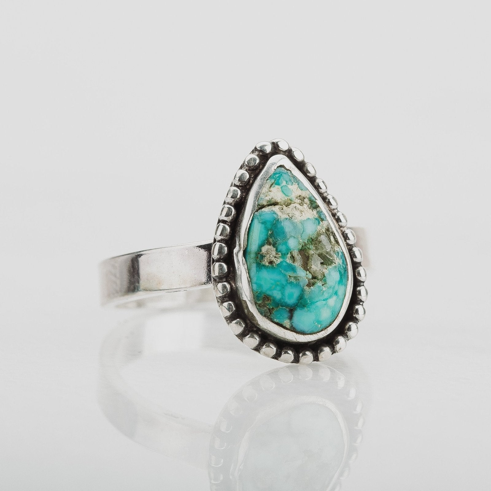 Size 5.25 White Water Turquoise Gemstone Ring - Melanie Golden Jewelry - gemstone rings, rings