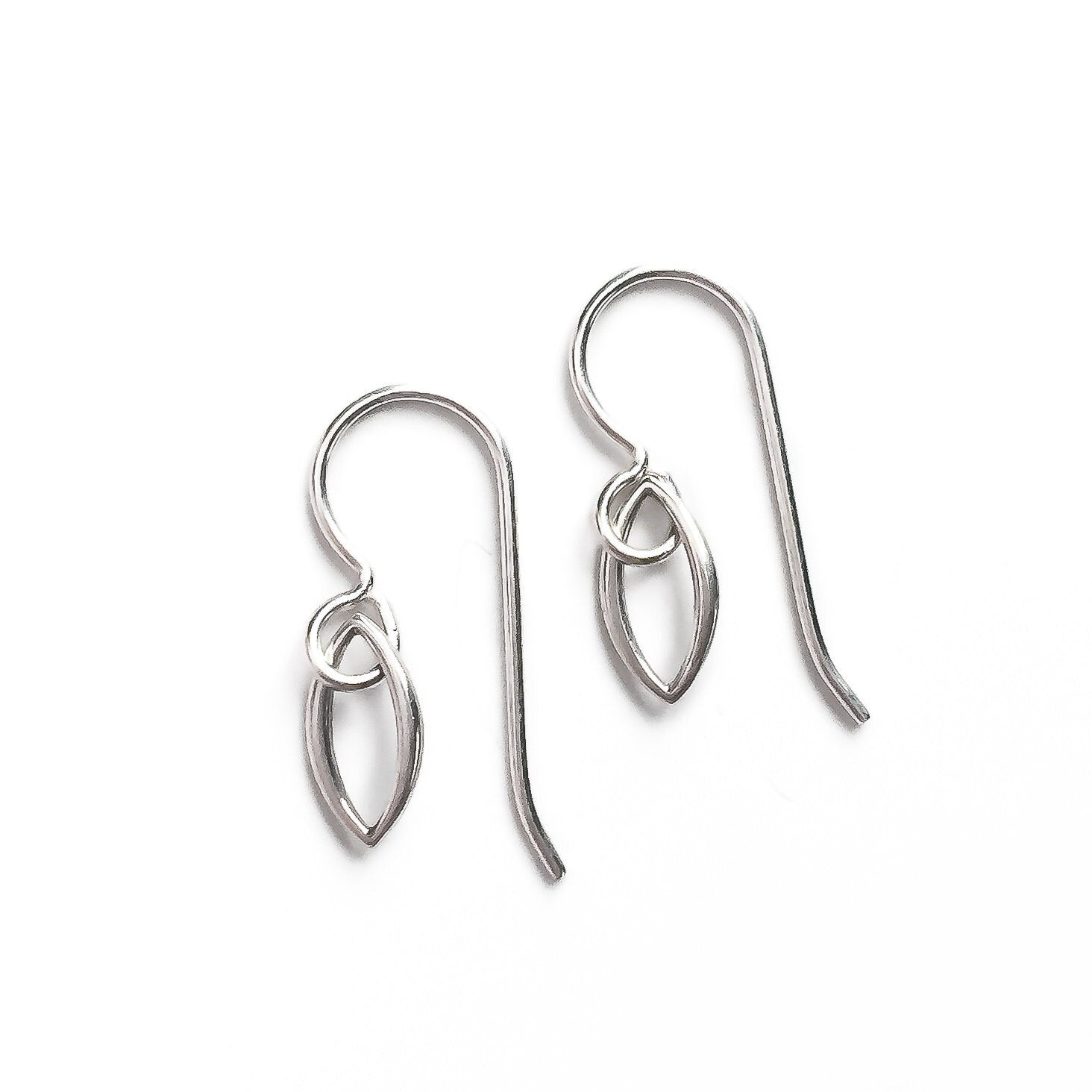Tiny Leaf Petal Dangle Earrings - Melanie Golden Jewelry - dangle earrings, earrings, flora