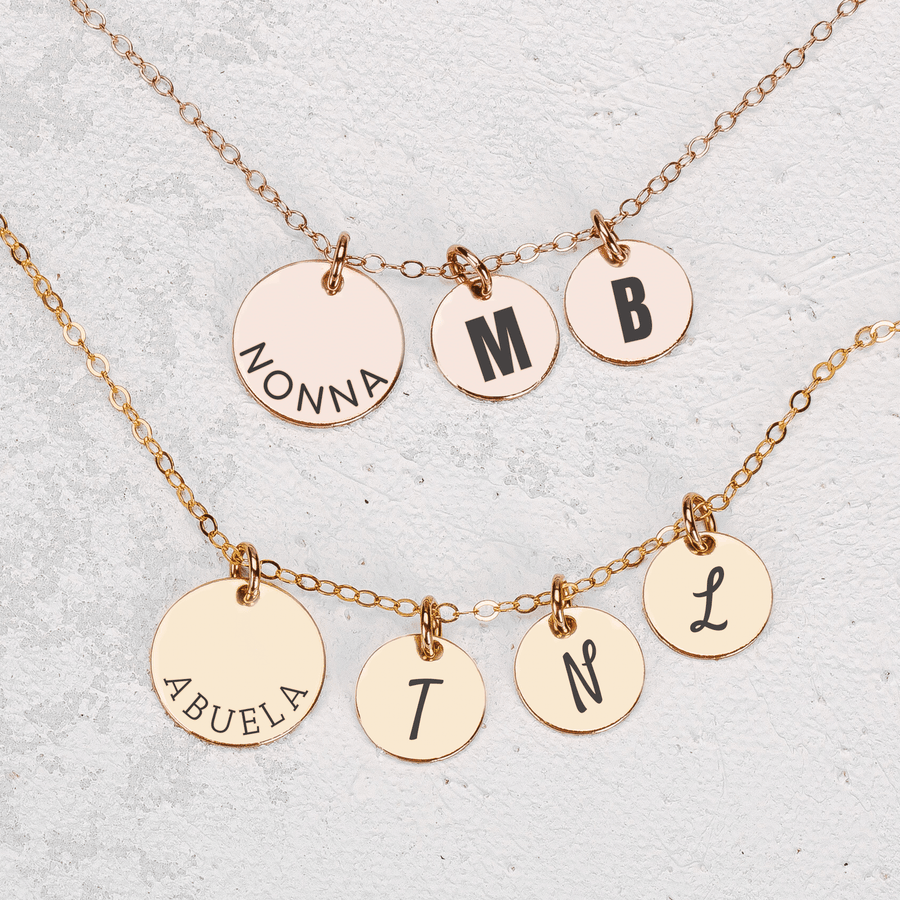 Custom Grandmother Disc Necklace