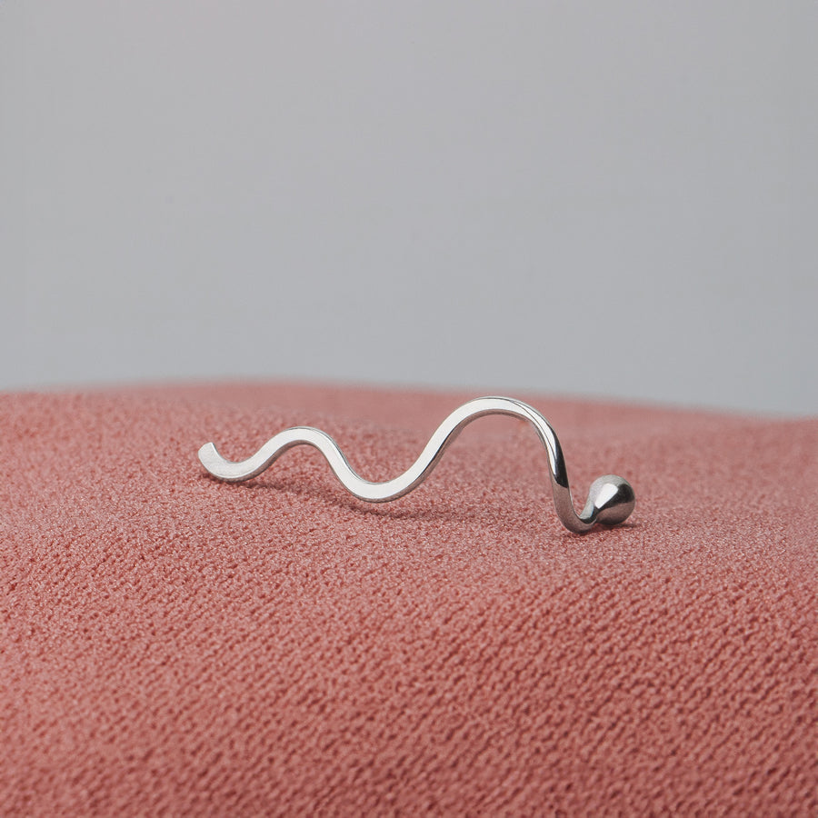 The Original Sterling Silver Wave Cartilage Earring Ear Climber | Helix Piercing Jewelry for Women and Girls