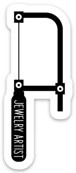 Jewelry Artist Sticker | Black & White Sticker Jewelers Saw Decal Sticker