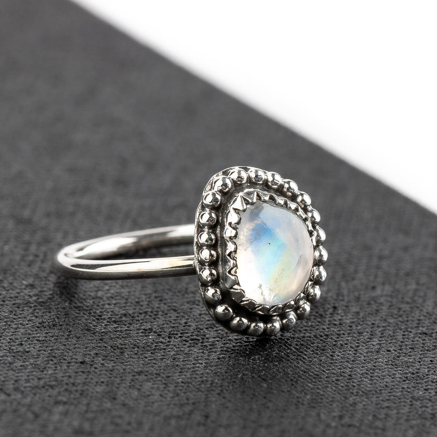 Size 3 Midi Ring | Rainbow Moonstone - Melanie Golden Jewelry - gemstone ring, midi ring, moonstone, ring
