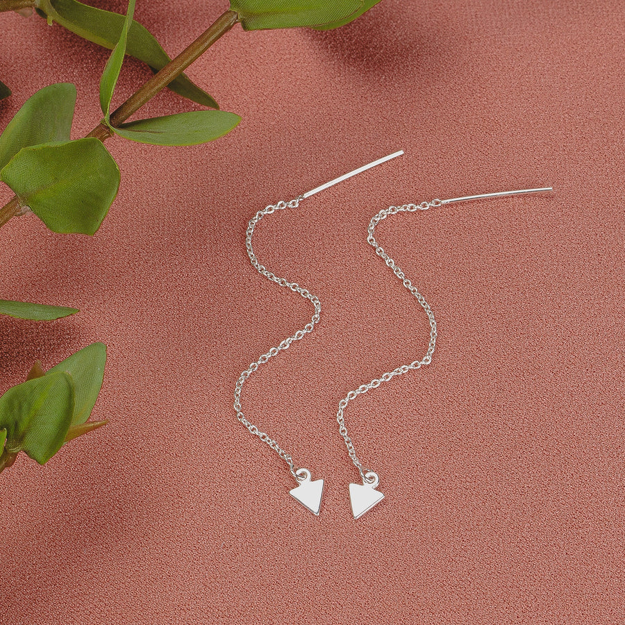 Threader Chain Earrings in 925 Sterling Silver | Thread Through Jewelry for Women and Girls | Multiple Designs Available