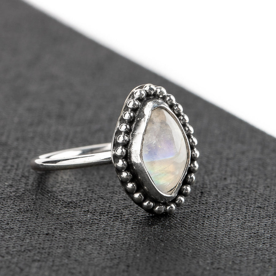 Size 3 Midi Ring | Rainbow Moonstone - Melanie Golden Jewelry - gemstone ring, midi ring, moonstone, ring