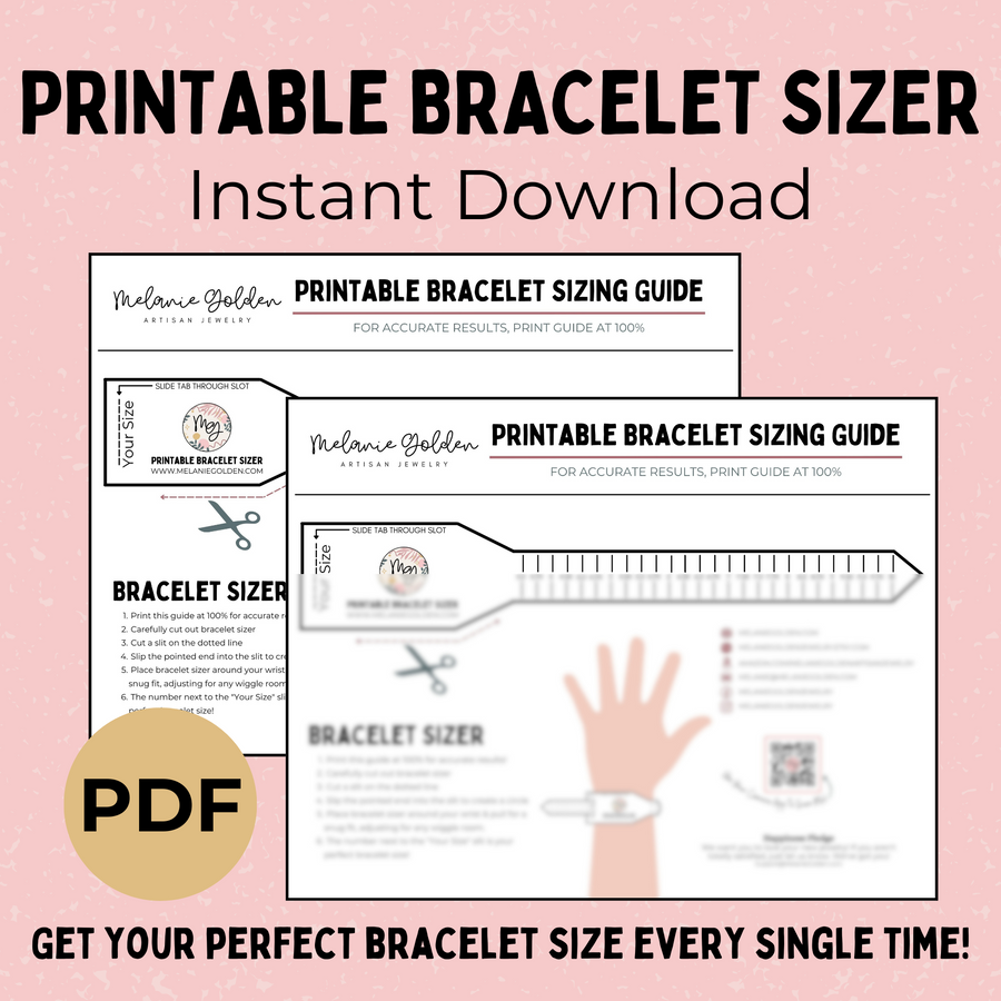Digital Download | Printable Bracelet Sizer | Adjustable USA Wrist Size Tool | Find Your Accurate Bracelet Length | Easy to Use Measurer