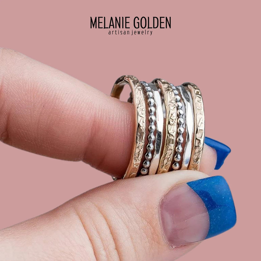 The Demi Stack - Melanie Golden Jewelry - mixed metal, rings, stacking rings