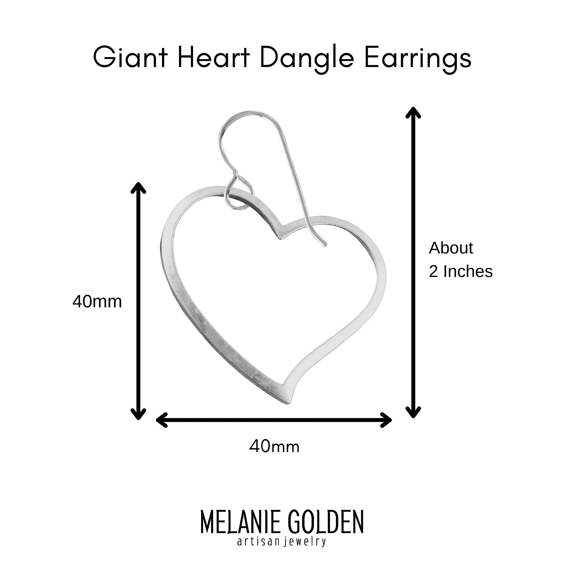 Heart Dangle Drop Earrings For Women And Girls | Valentines & Love Jewelry | Multiple Styles Available (Giant Heart Earrings)
