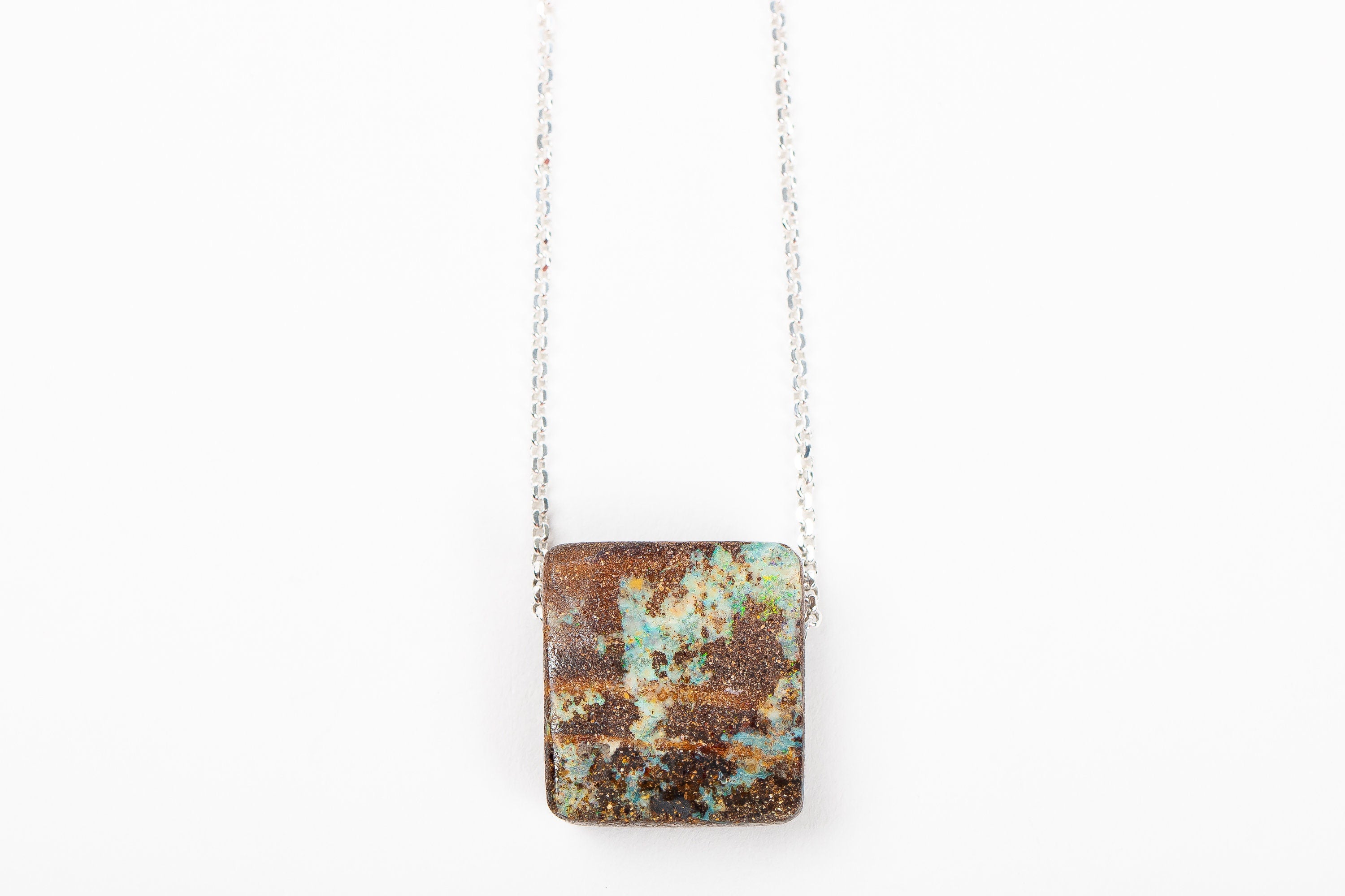 Green Boulder Opal Necklace