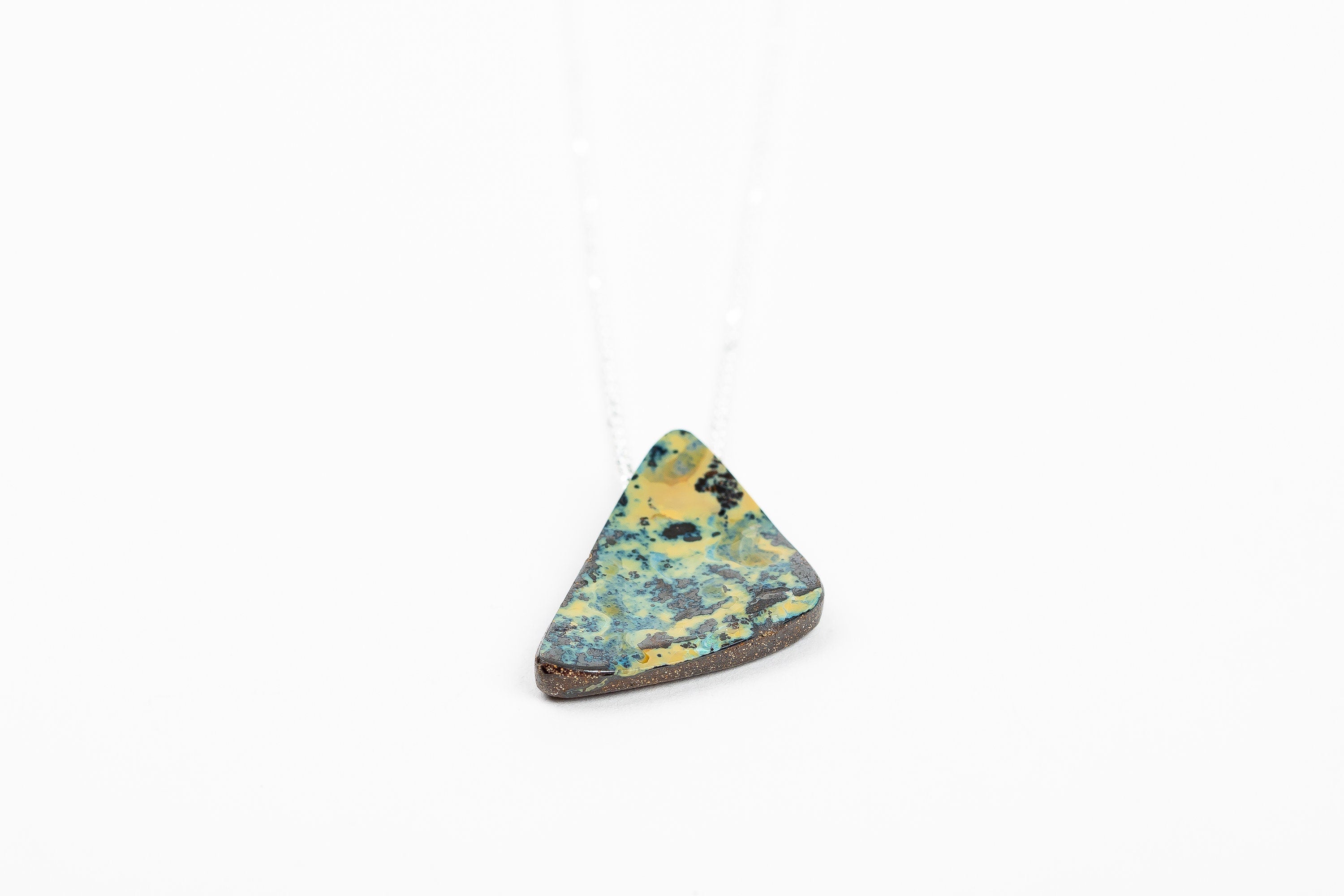 Green And Yellow Boulder Opal Necklace