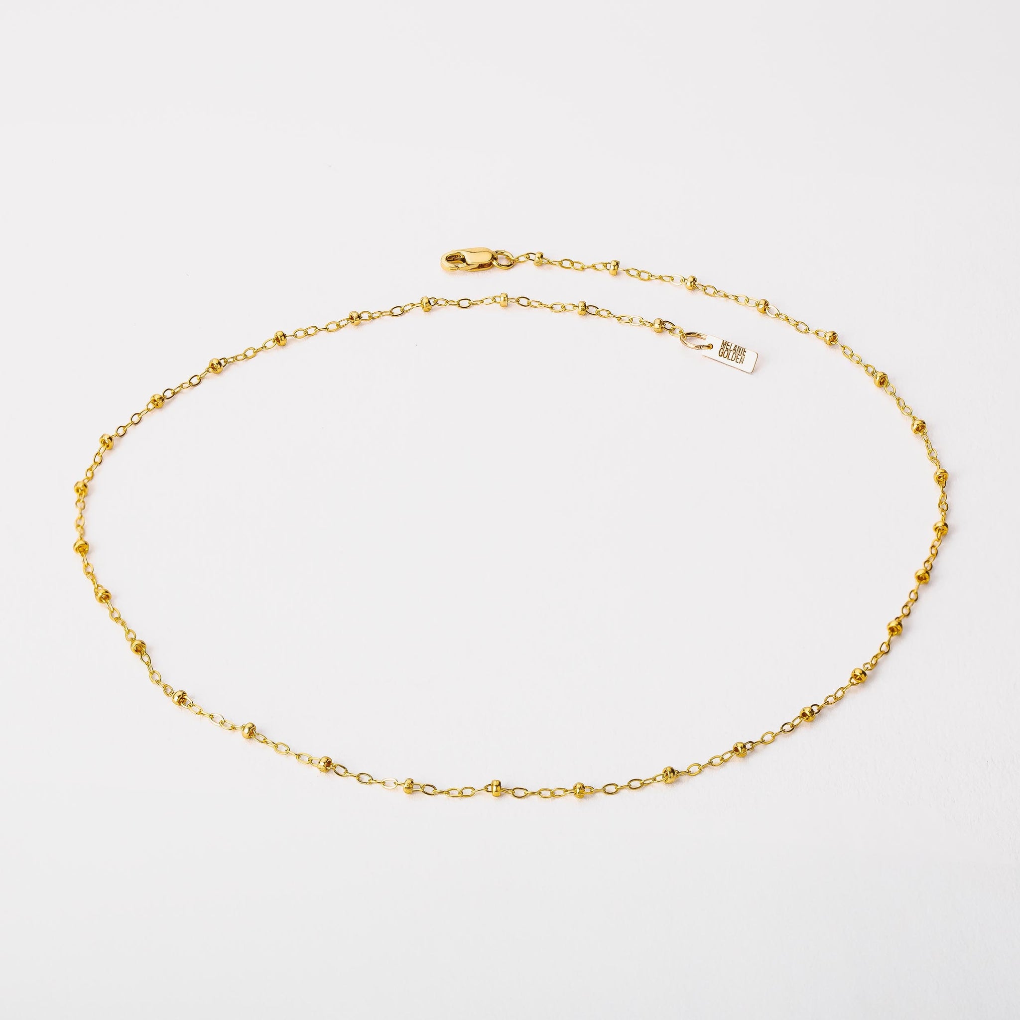 Satellite Chain Necklace | Gold or Silver Saturn Chain | Dainty Gold Choker Layering Necklace | Simple Gold Dot Necklace | Gift For Her