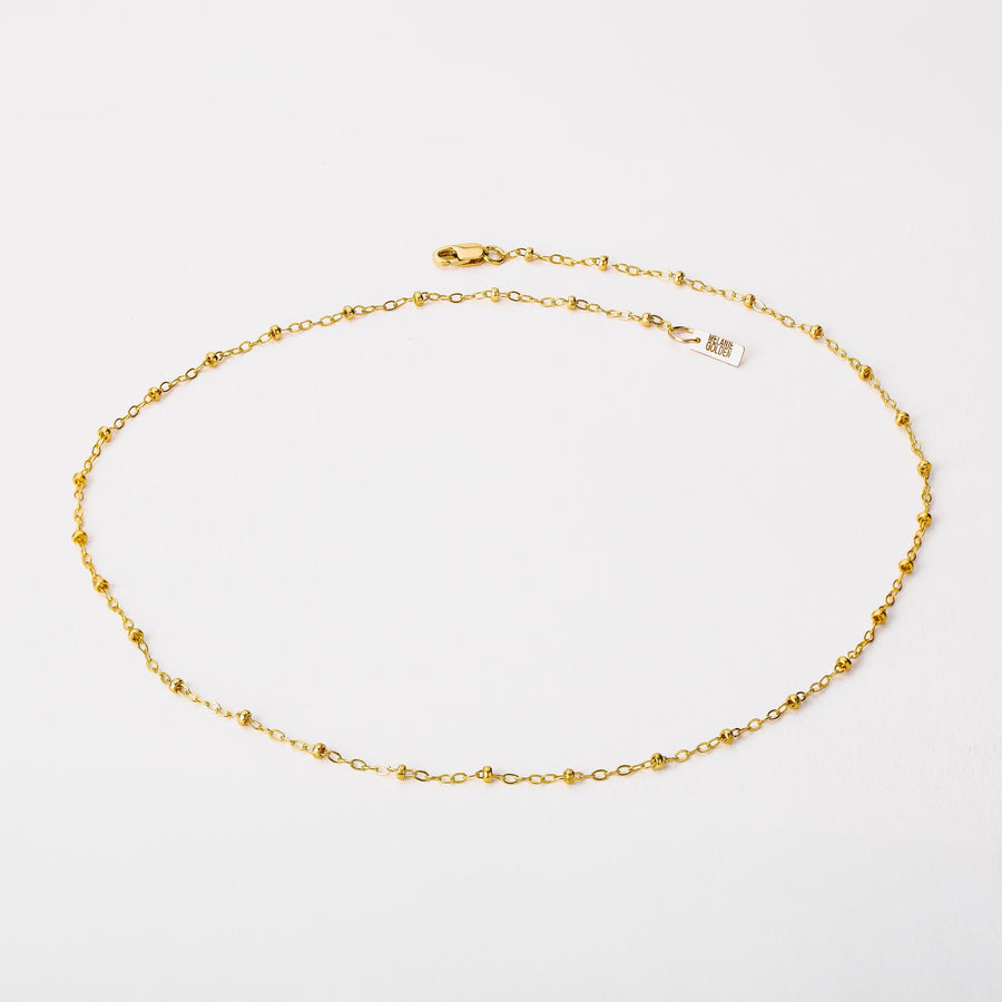 Satellite Chain Necklace | Gold or Silver Saturn Chain | Dainty Gold Choker Layering Necklace | Simple Gold Dot Necklace | Gift For Her