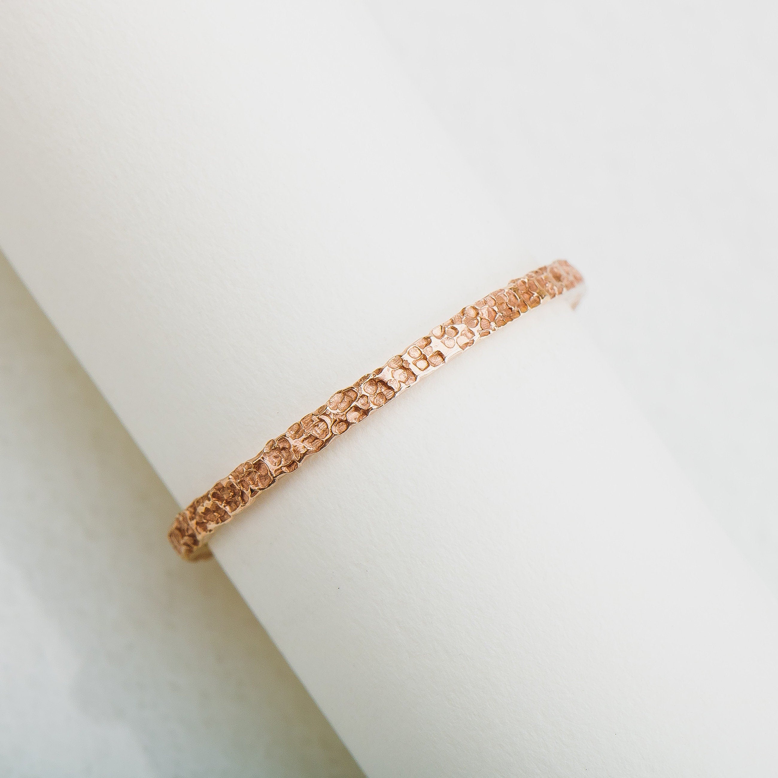 Boulder Stacking Ring | 14K Gold Fill Stacking Brutalist Rough Rocky Stone Rugged Hammered Rings | USA Sizes 2-12