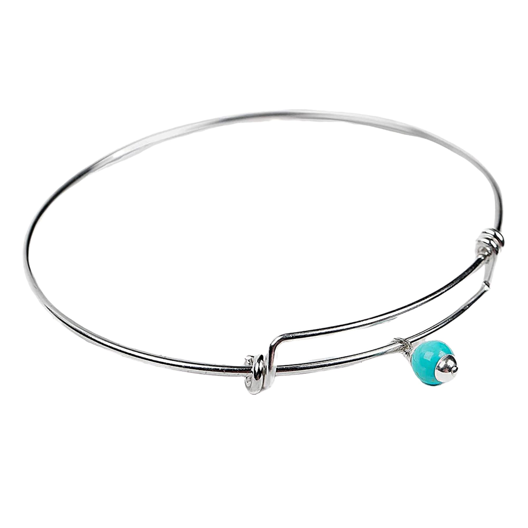 Turquoise Bangle Bracelet |Adjustable Sterling Silver And Aqua Blue Mexican Turquoise Bangle |Bohemian Boho Style Jewelry For Her