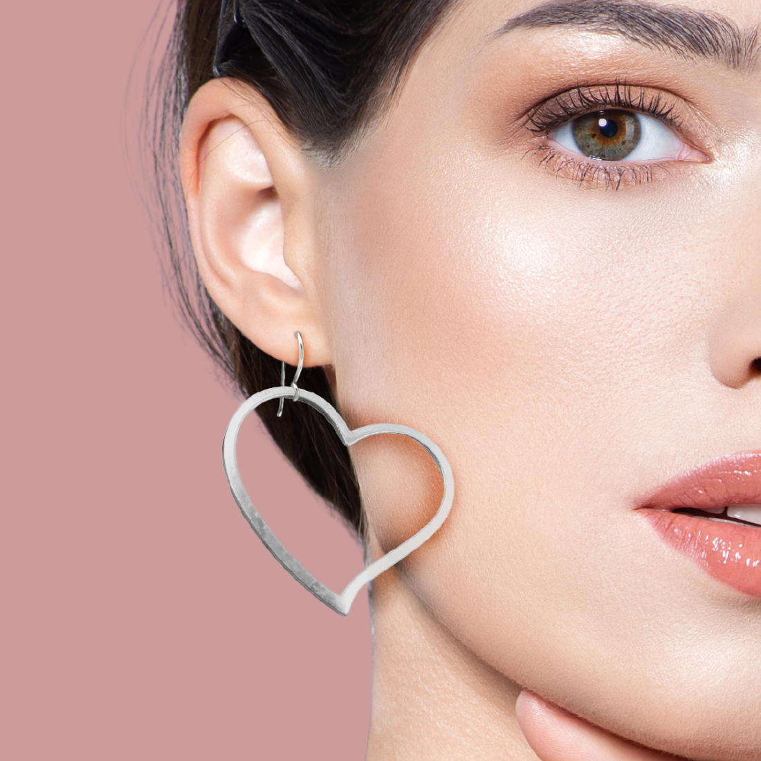 Heart Dangle Drop Earrings For Women And Girls | Valentines & Love Jewelry | Multiple Styles Available (Giant Heart Earrings)