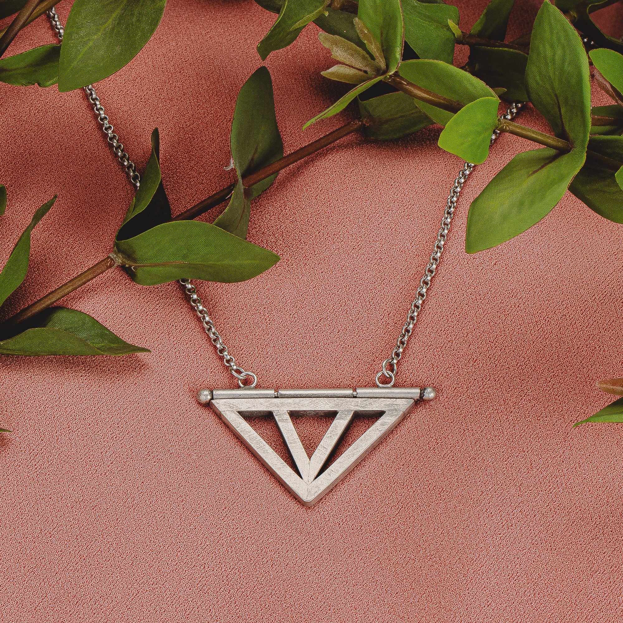 The Vault Necklace | Large Chevron Hinge Statement Necklace | Inspired By Cathedral Architecture