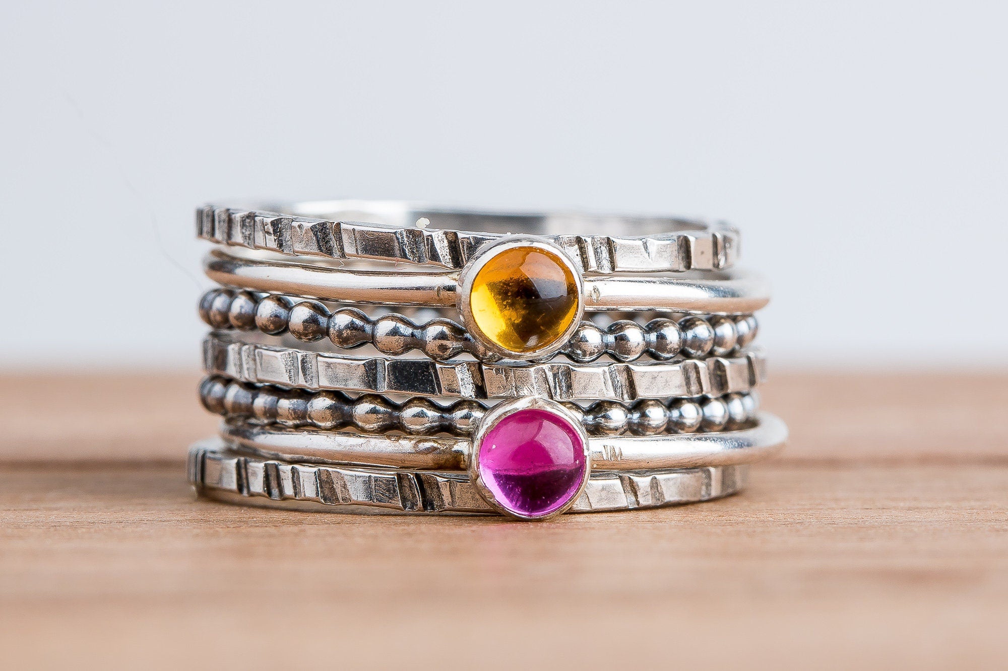 Set of 7 Colorful Stacking Rings