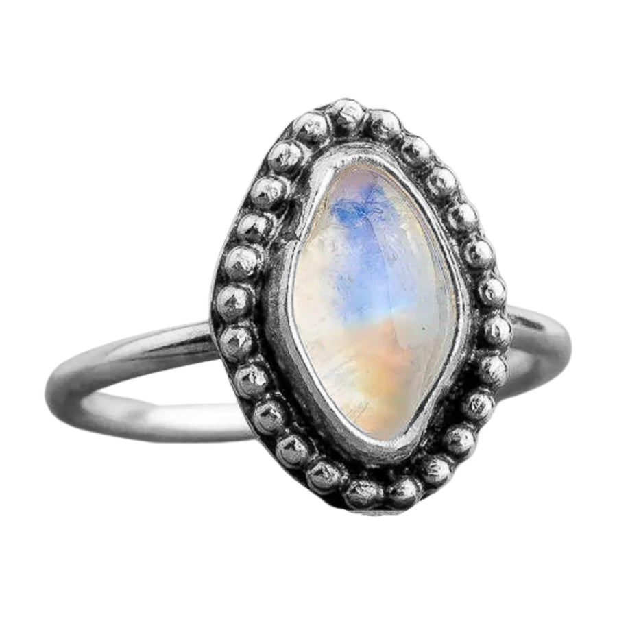 Size 3 Midi Ring | Rainbow Moonstone - Melanie Golden Jewelry - gemstone ring, midi ring, moonstone, ring