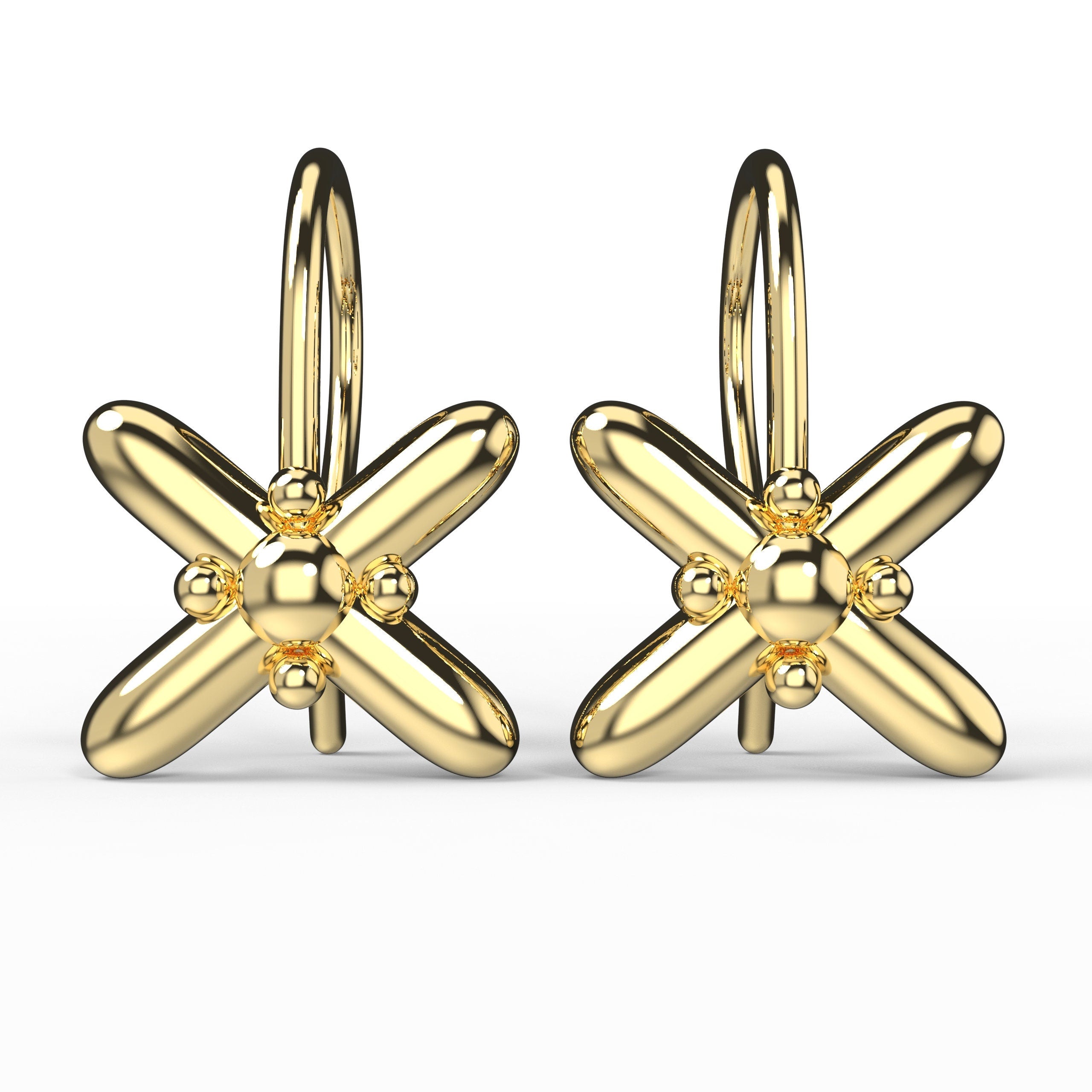 Xoe Dangle Drop Hook Earrings | Solid 14K Gold, Rose Gold, Sterling Silver | Melanie Golden Jewelry Designer Series (925 Sterling Silver)