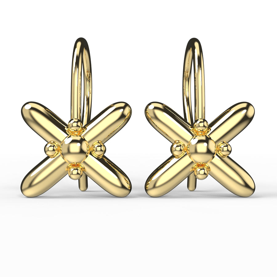 Xoe Dangle Drop Hook Earrings | Solid 14K Gold, Rose Gold, Sterling Silver | Melanie Golden Jewelry Designer Series (925 Sterling Silver)