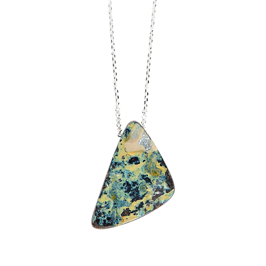 Green And Yellow Boulder Opal Necklace