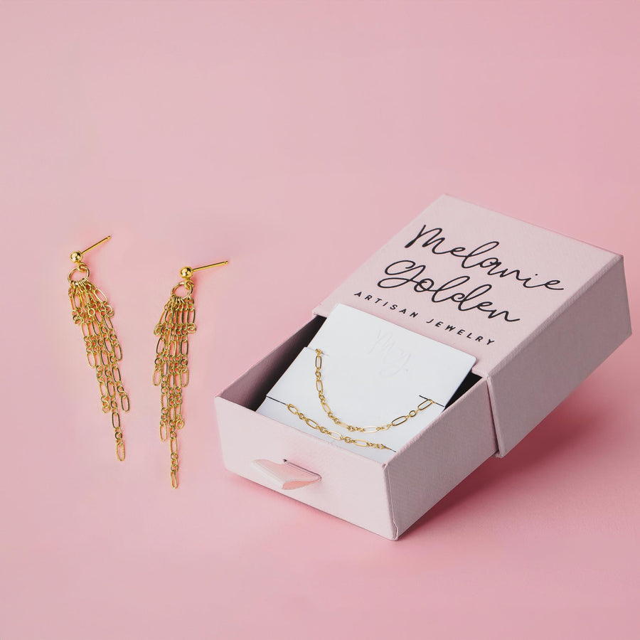 Sadie Chain Gift Set | Earrings Necklace & Bracelet Set | Gold or Silver | Dainty Minimalist Jewelry | Basic Layering Chain | Gift for Her