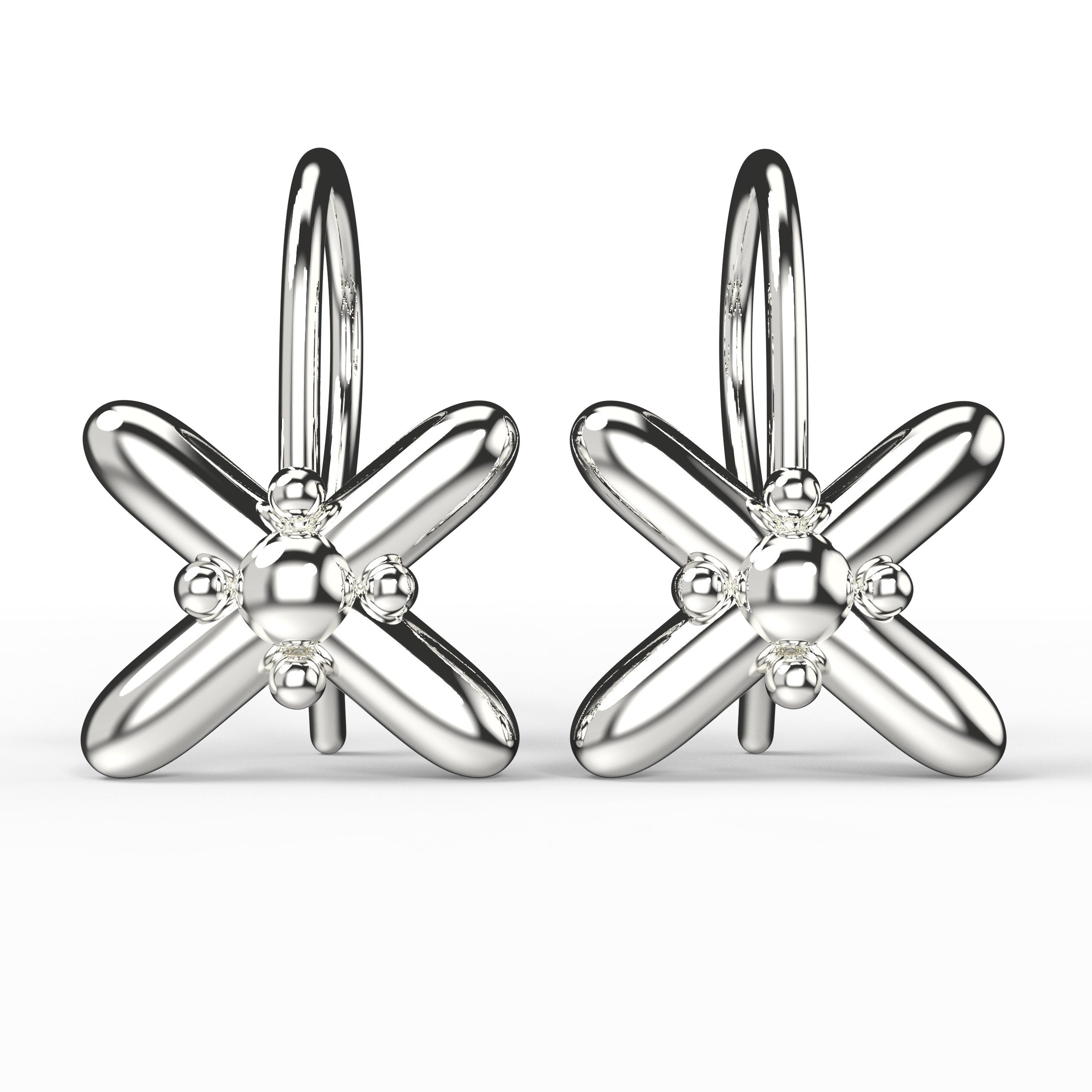 Xoe Dangle Drop Hook Earrings | Solid 14K Gold, Rose Gold, Sterling Silver | Melanie Golden Jewelry Designer Series (925 Sterling Silver)