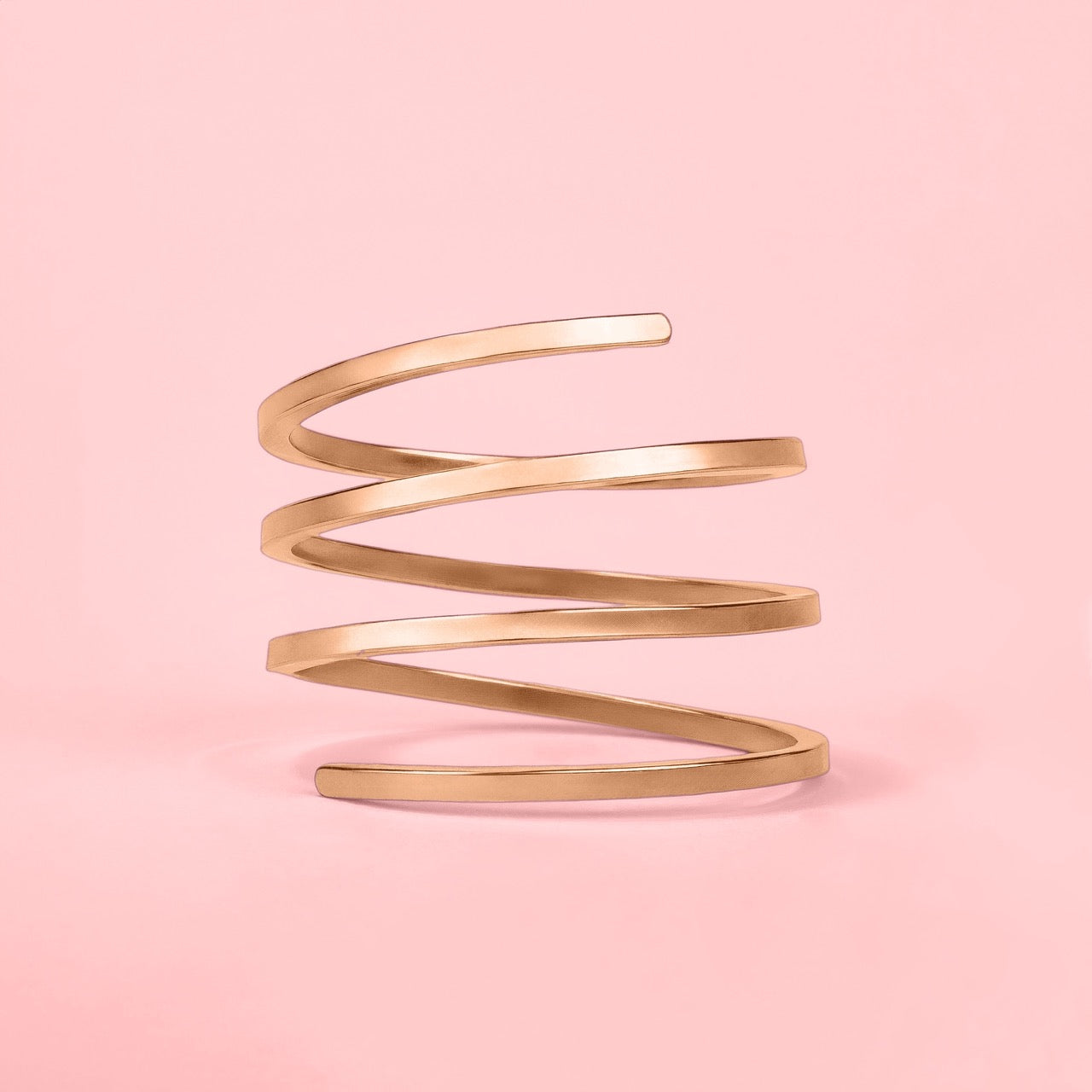 Square Spiral Bypass Ring | Silver, Gold, Rose Gold | Adjustable Minimalist Double Twist Coil Wrap Around Ring Thumb Ring | Simple Everyday