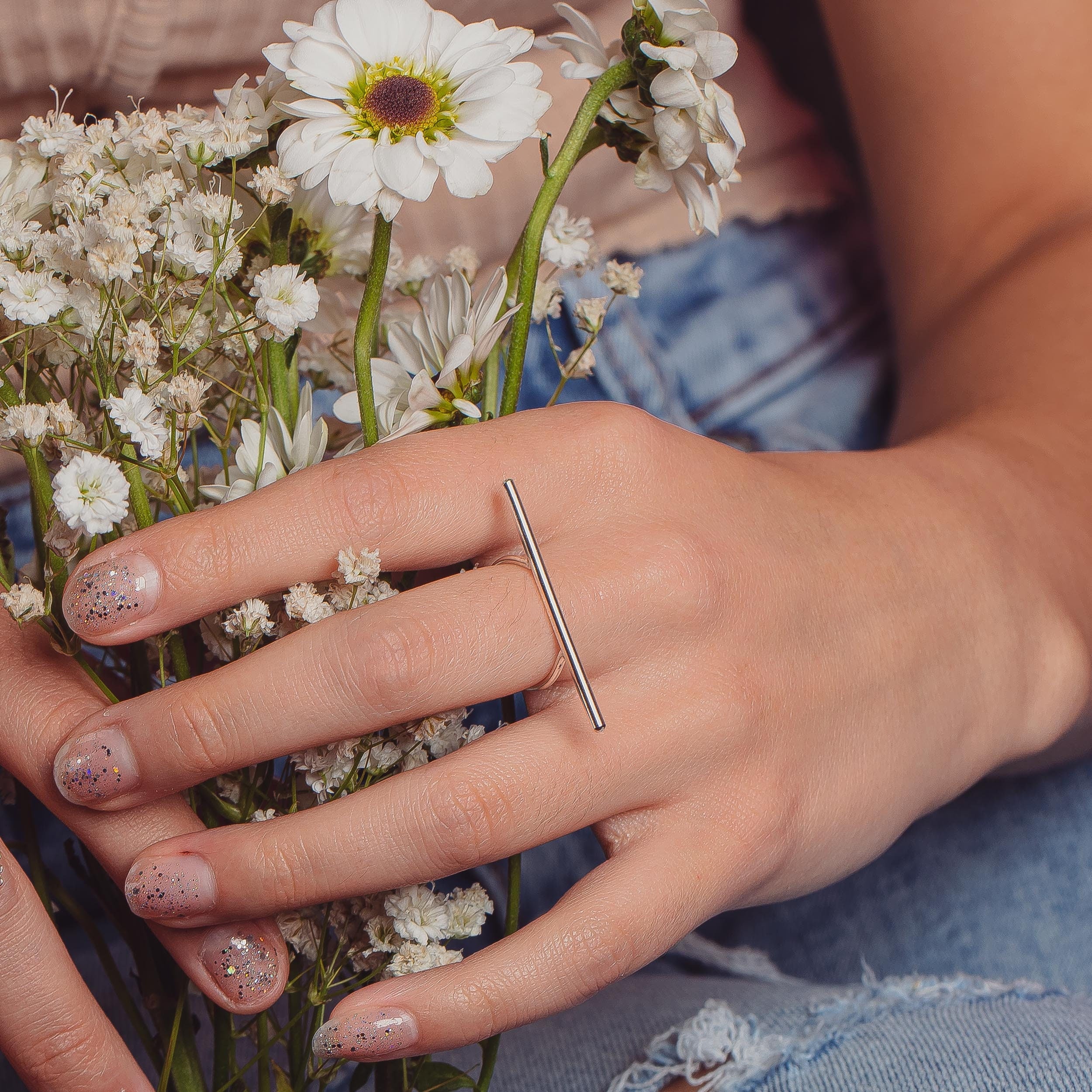 Athena Bar Ring - Melanie Golden Jewelry - _badge_bestseller, athena, bestseller, ring, ring bands, rings