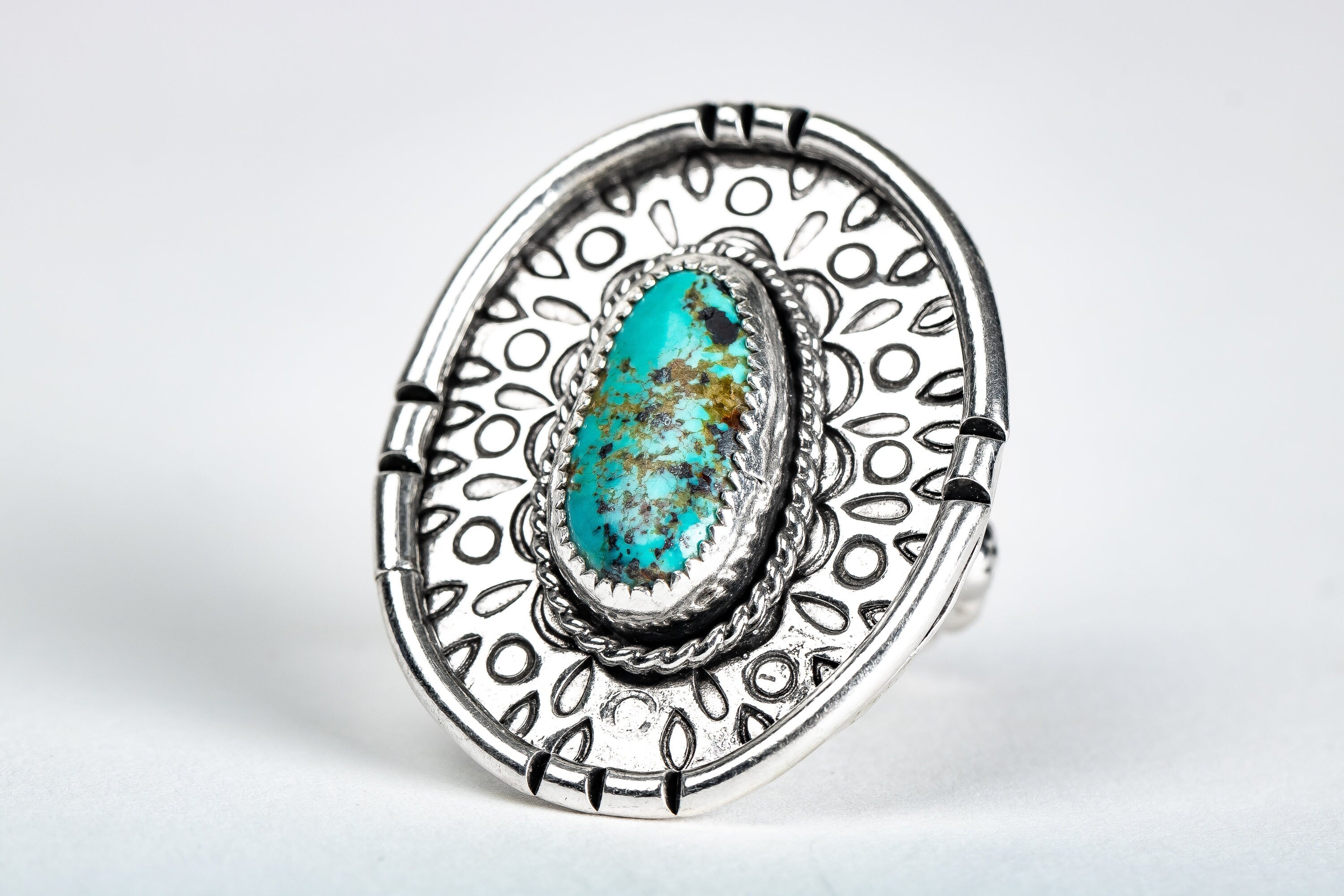 Size 8 Kingman Turquoise Gemstone Ring