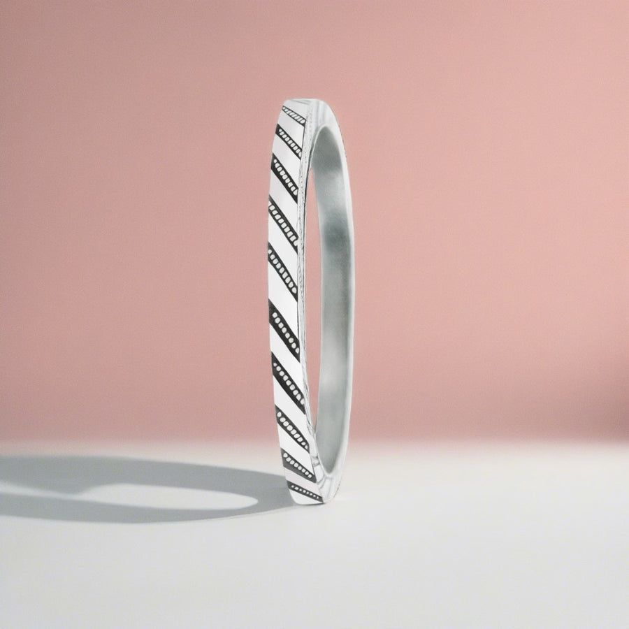 Pinstripe Stacking Ring | Sterling Silver Diagonal Line Pin Striped Stacking Stackable Ring Stack Skinny Thin Ring Bands