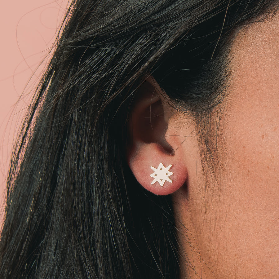 North Star Earrings - Melanie Golden Jewelry - _badge_NEW, celestial, earrings, new, post earrings, stud, stud earrings, studs