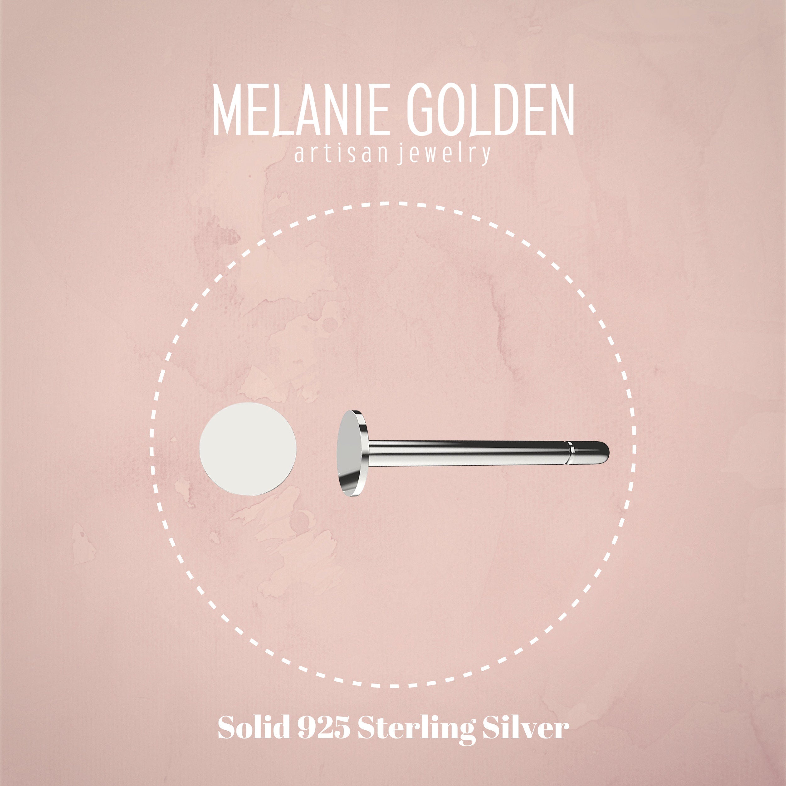 MELANIE GOLDEN JEWELRY Tiny Round Dot Disc Stud Earrings in 925 Sterling Silver, Gold Vermeil, or Rose Gold Vermeil | Dainty Minimalist Earrings for Women
