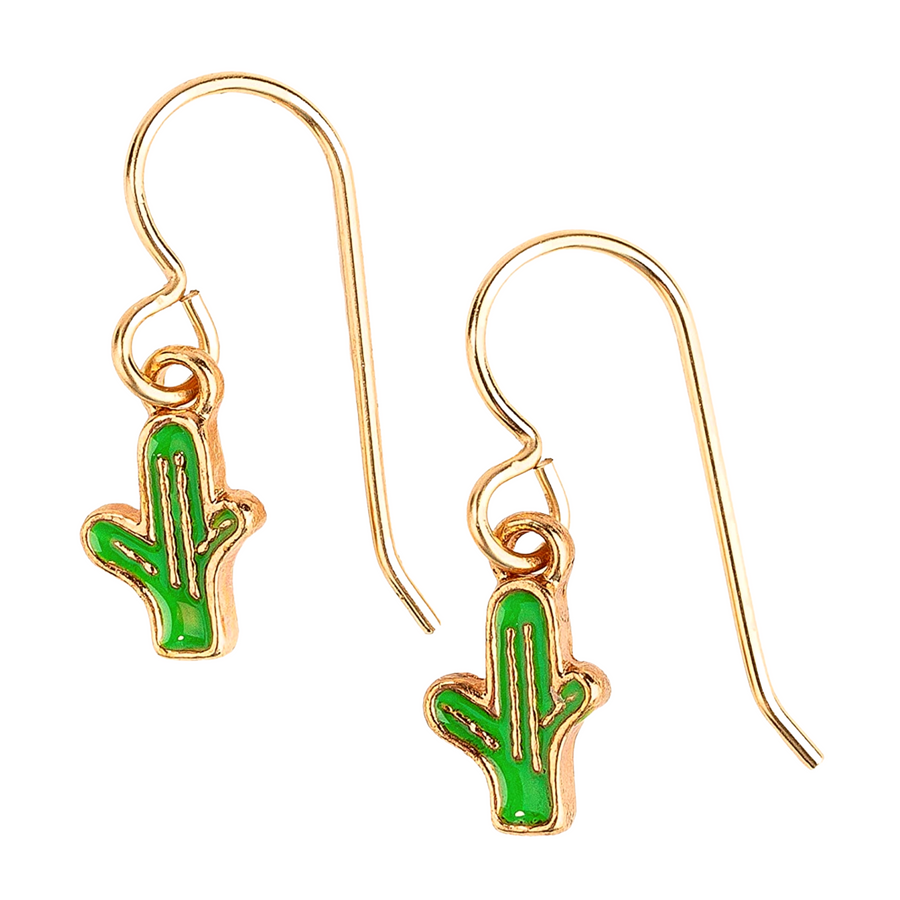 Green Cactus Earrings - Melanie Golden Jewelry - dangle earrings, earrings