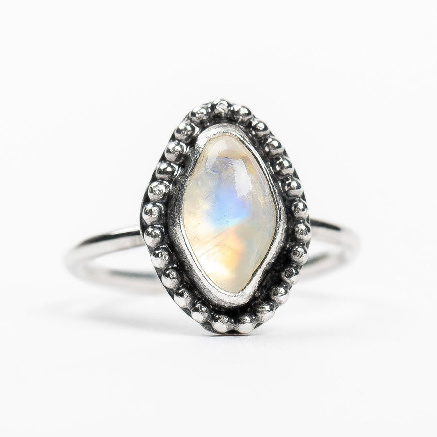 Size 3 Midi Ring | Rainbow Moonstone - Melanie Golden Jewelry - gemstone ring, midi ring, moonstone, ring