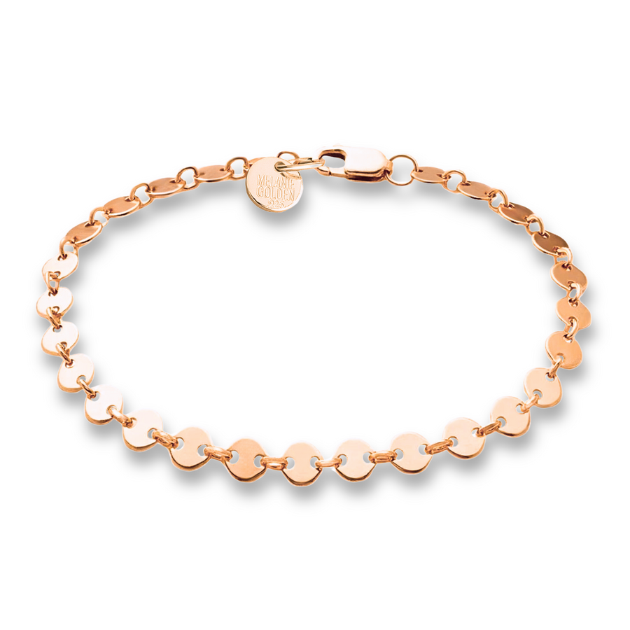 Sequin Chain Bracelet | Dainty Delicate Sterling Silver Minimalist Circle Disc Bracelet | Perfect for Layering | Simple Everyday Jewelry