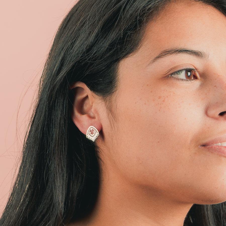 Flora Stud Earrings - Melanie Golden Jewelry - _badge_NEW, earrings, flora, new, post earrings, stud, stud earrings, studs