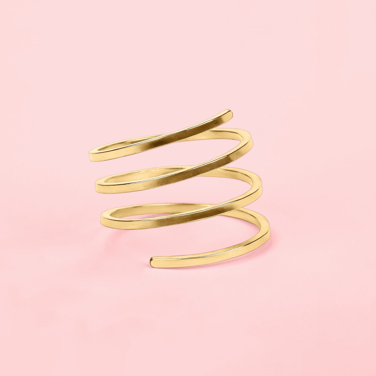 Square Spiral Bypass Ring | Silver, Gold, Rose Gold | Adjustable Minimalist Double Twist Coil Wrap Around Ring Thumb Ring | Simple Everyday