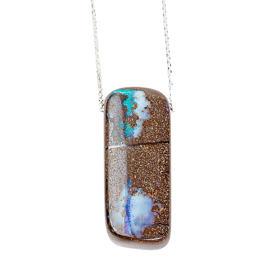 Huge Blue Boulder Opal Necklace