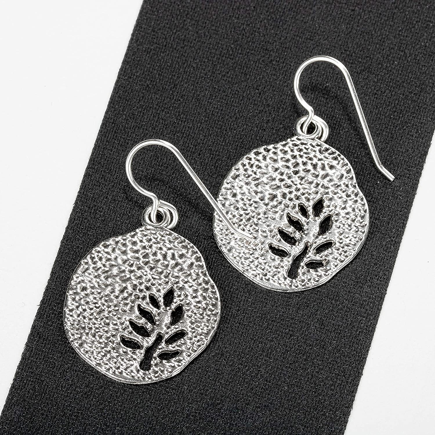 Tree Branch Disc Dangle Earrings - Melanie Golden Jewelry - dangle earrings, earrings, flora