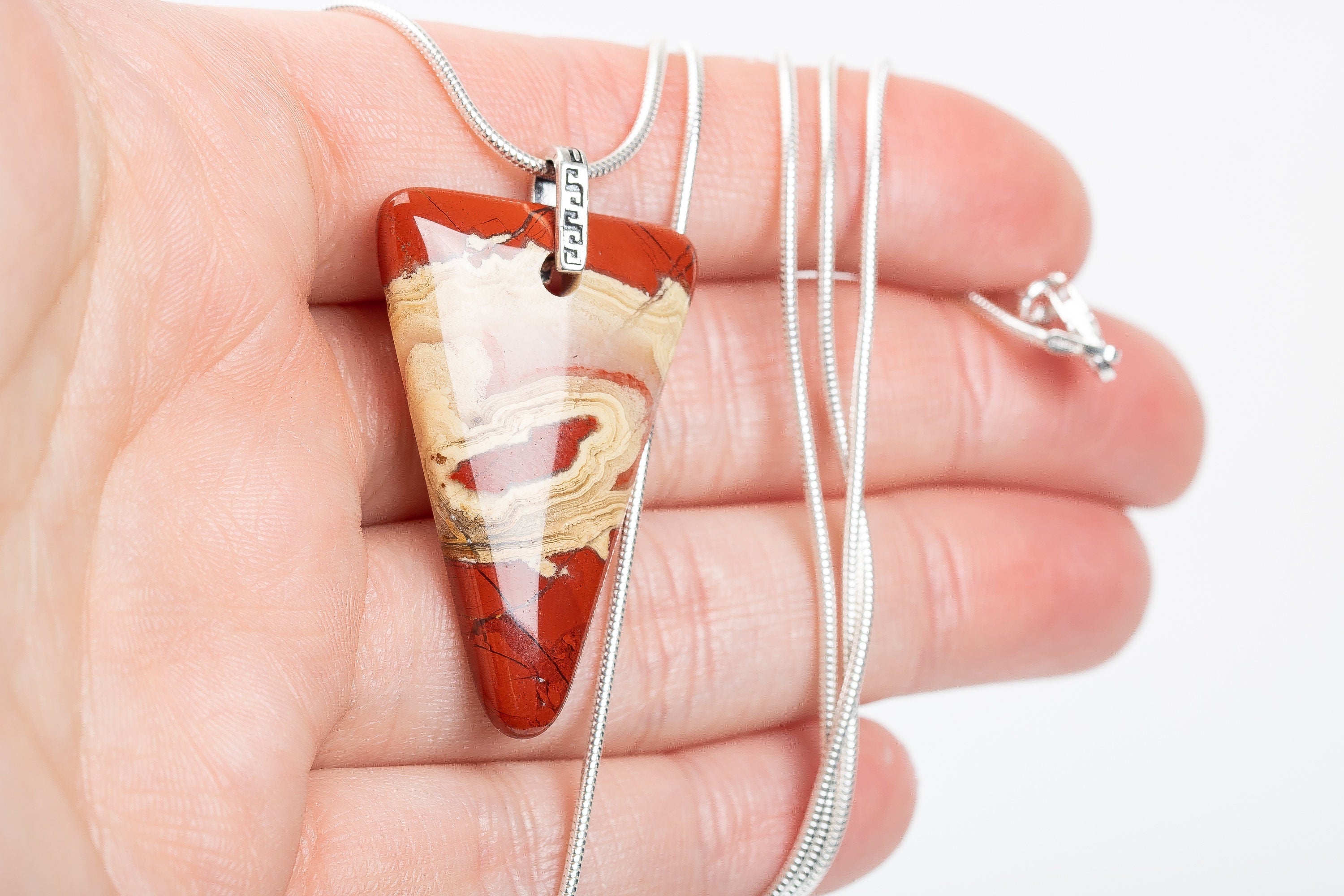 Long Red Jasper Necklace - Melanie Golden Jewelry - gemstone necklace, necklace