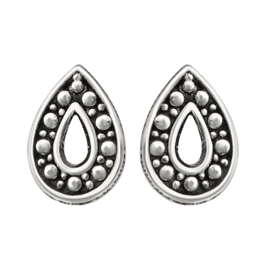 Beaded Teardrop Stud Earrings | Tiny Minimalist Bohemian Boho Chic Fashion Jewelry for Women