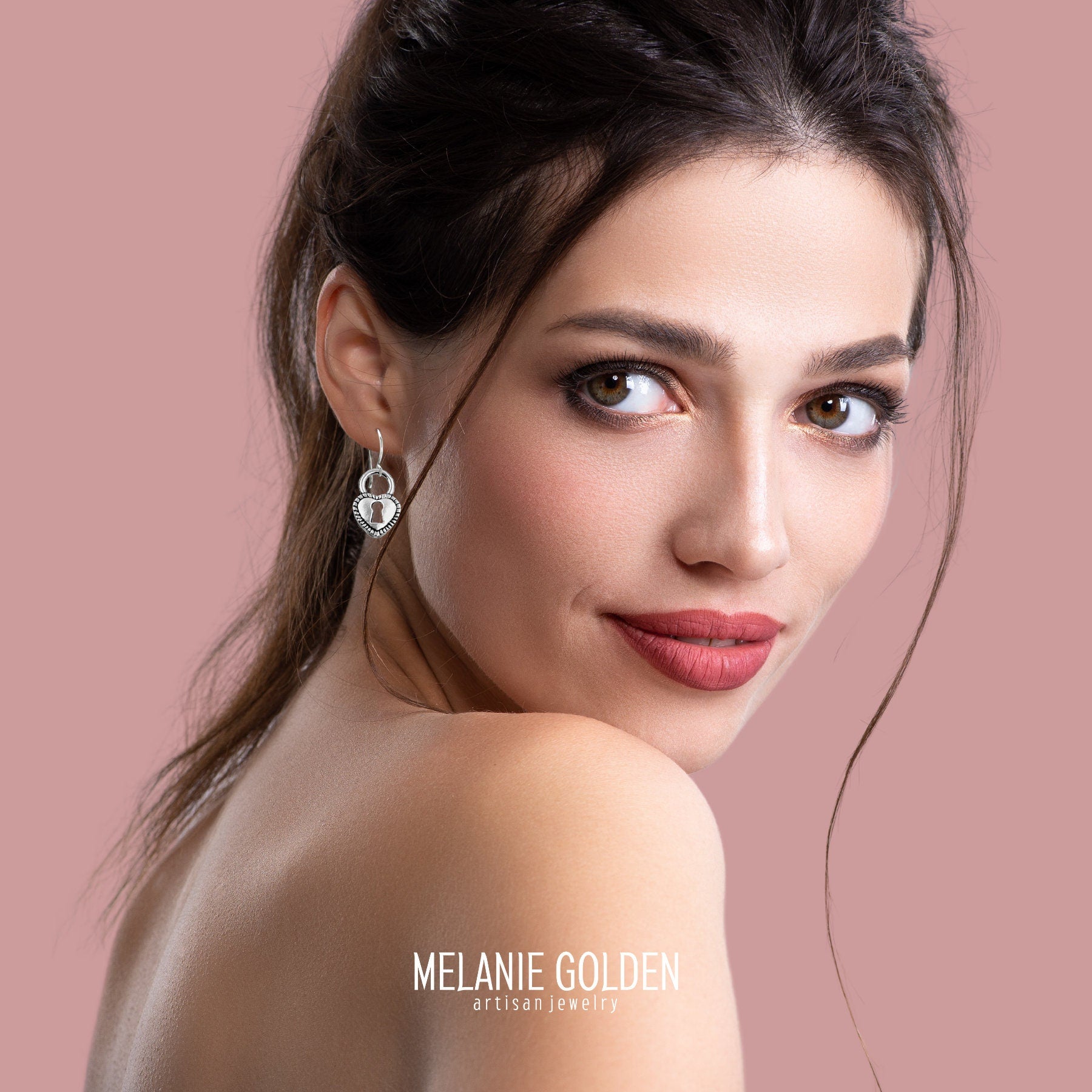 Heart Dangle Drop Earrings For Women And Girls | Valentines & Love Jewelry | Multiple Styles Available (Key Hole Locket Heart Earrings)