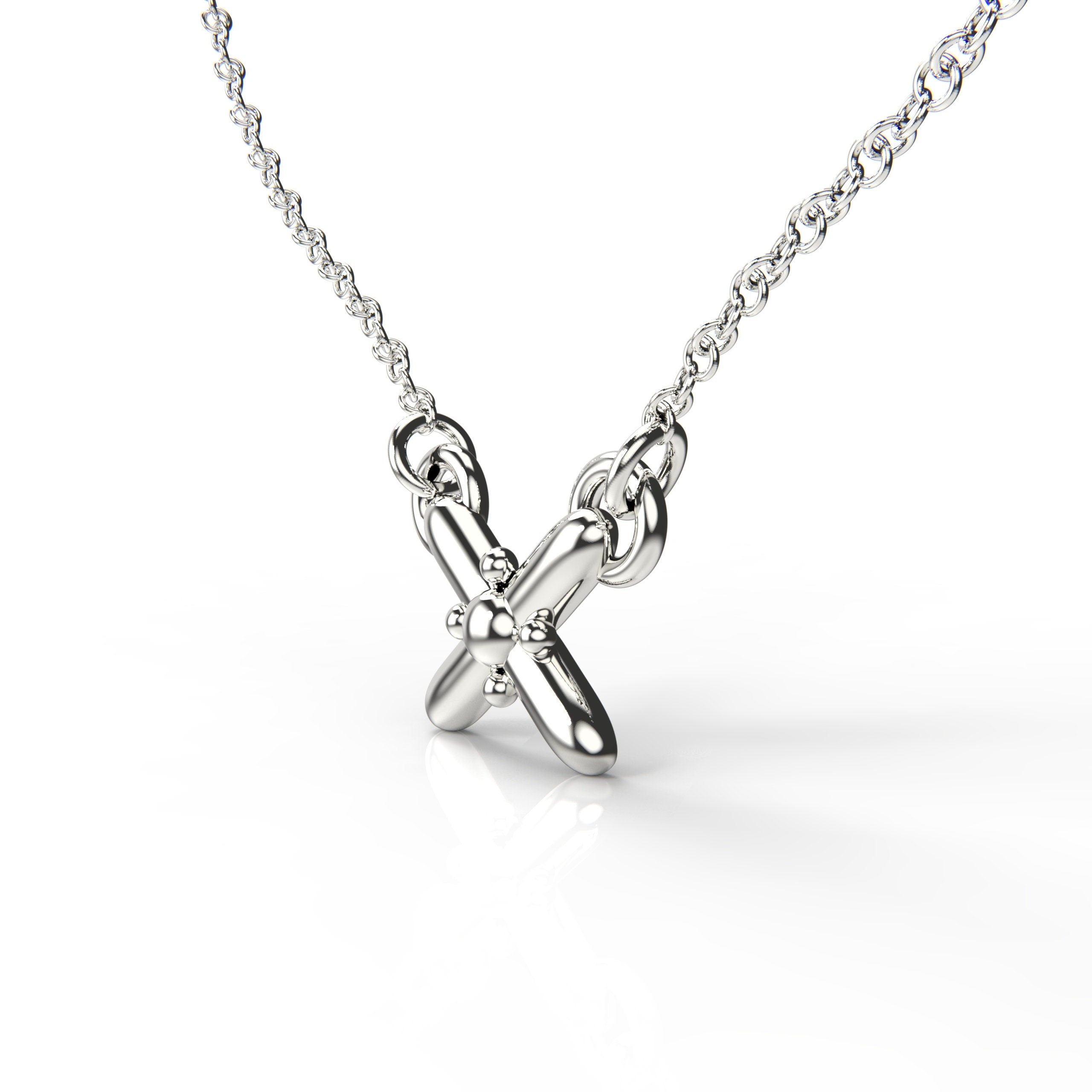 The Xoe Necklace in Sterling Silver OR solid 14K Gold - X Pendant | Melanie Golden Artisan Jewelry Designer Series